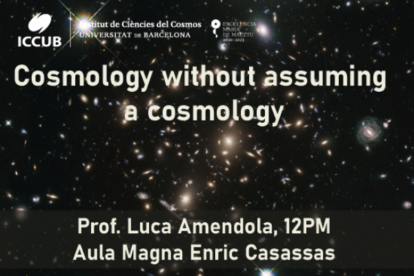 ICCUB Colloquium "Cosmology without assuming a cosmology" by prof. Luca Amendola (u. Heidelberg)