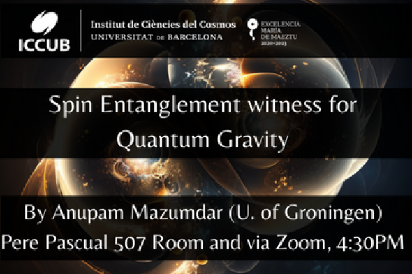 Spin Entanglement witness for Quantum Gravity