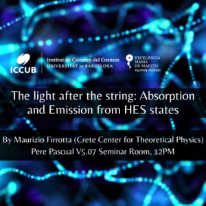 The light after the string: Absorption and Emission from HES states